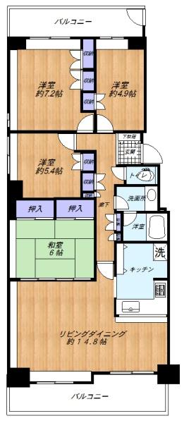 東急ドエルステージ２１センターコート壱番館の間取り画像