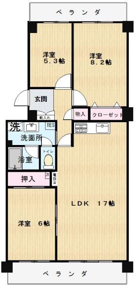 コープ野村南流山壱番街２号棟の間取り画像