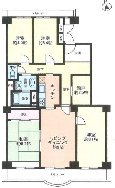 新松戸サンライトパストラル五番街C棟の間取り画像