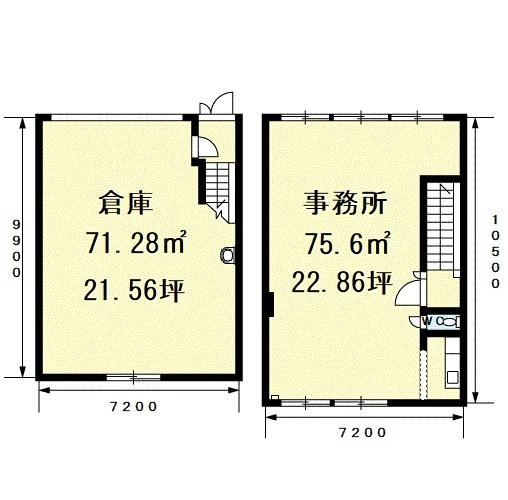 米原市倉庫付事務所の間取り画像