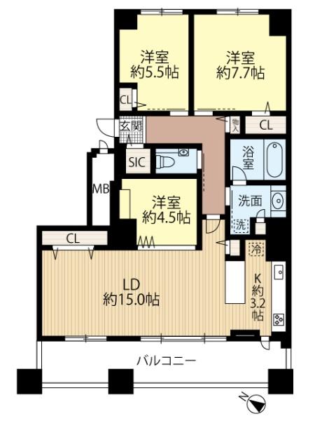 ディーレスティア山鼻南の間取り画像