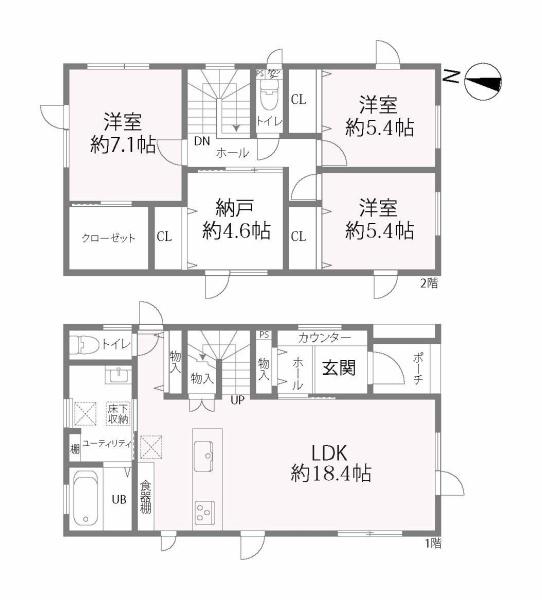 北３７条東９丁目・戸建の間取り画像