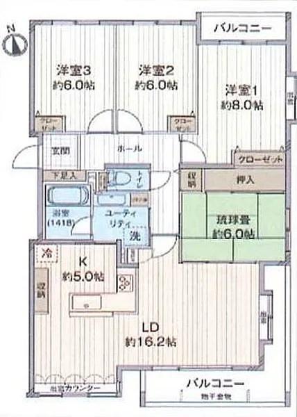 エクセルシオール北36条の間取り画像