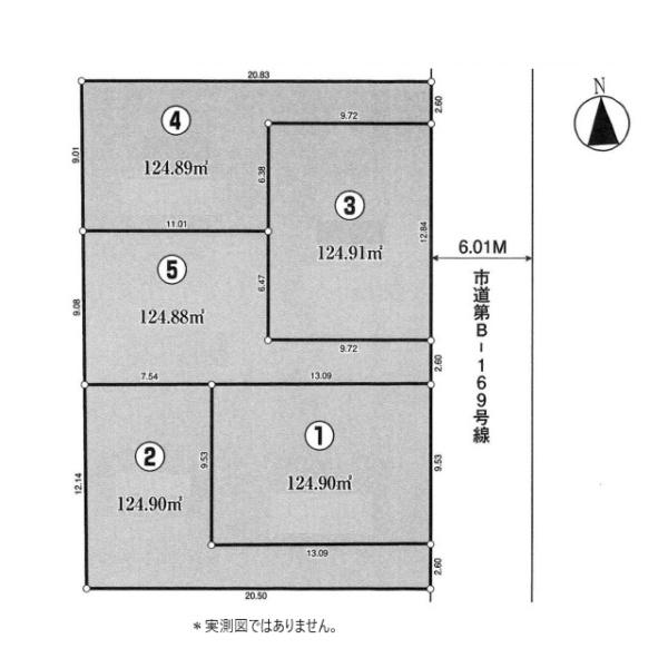 小平市小川町１丁目の土地の全体区画図画像