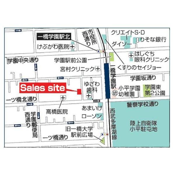 小平市学園西町２丁目の新築一戸建の現地案内図画像