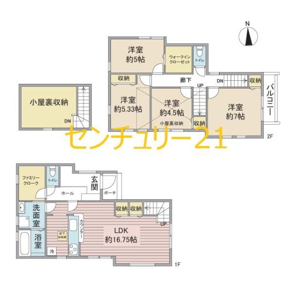 小平市小川東町５丁目の新築一戸建の間取り画像