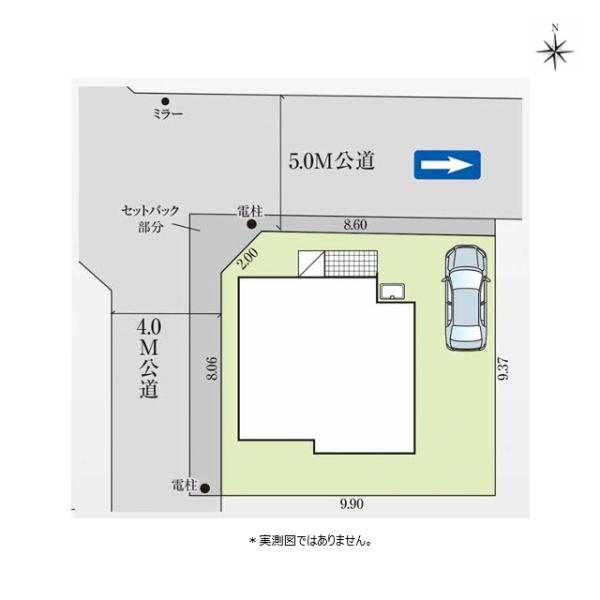 小平市仲町の新築一戸建の区画図画像