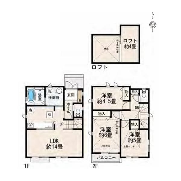 小平市小川東町の新築一戸建の間取り画像