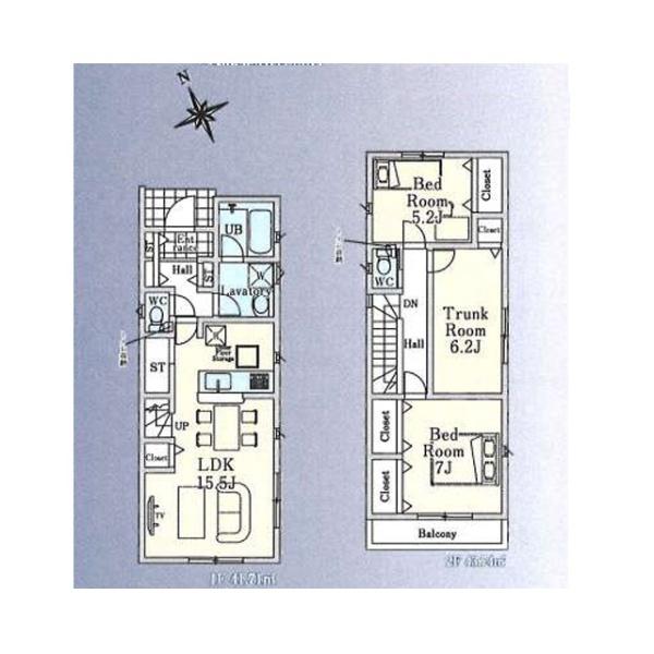 小平市上水新町２丁目の新築一戸建の間取り画像