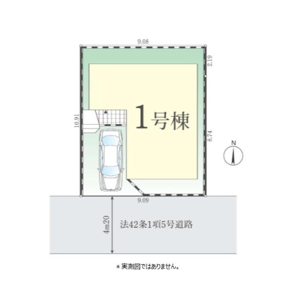 小平市学園西町２丁目の新築一戸建の区画図画像