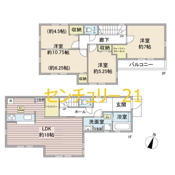 小平市小川西町３丁目の新築一戸建の間取り画像