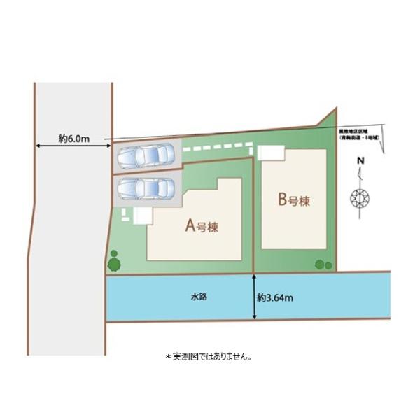 小平市仲町の新築一戸建の全体区画図画像