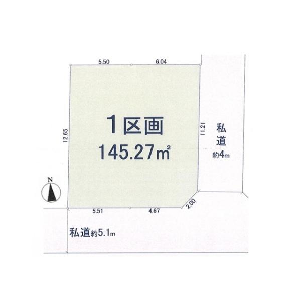 小平市小川町１丁目の土地の区画図画像