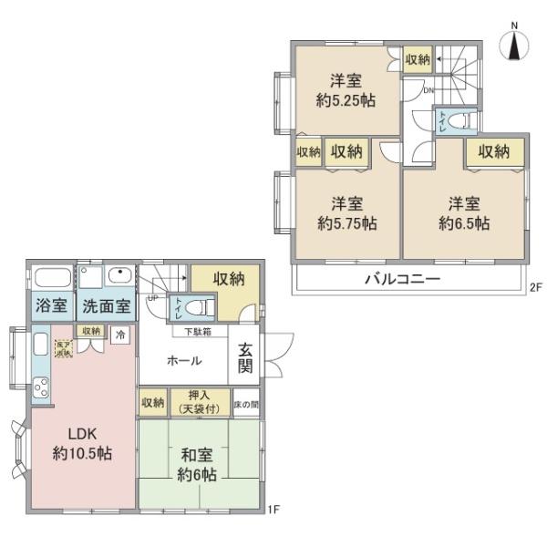 小平市津田町3丁目の中古一戸建の間取り画像