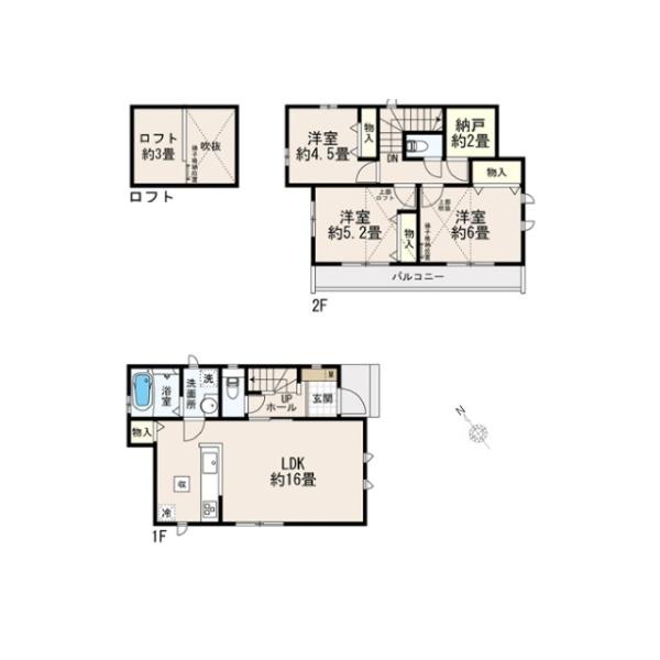 小平市大沼町４丁目の新築一戸建の間取り画像