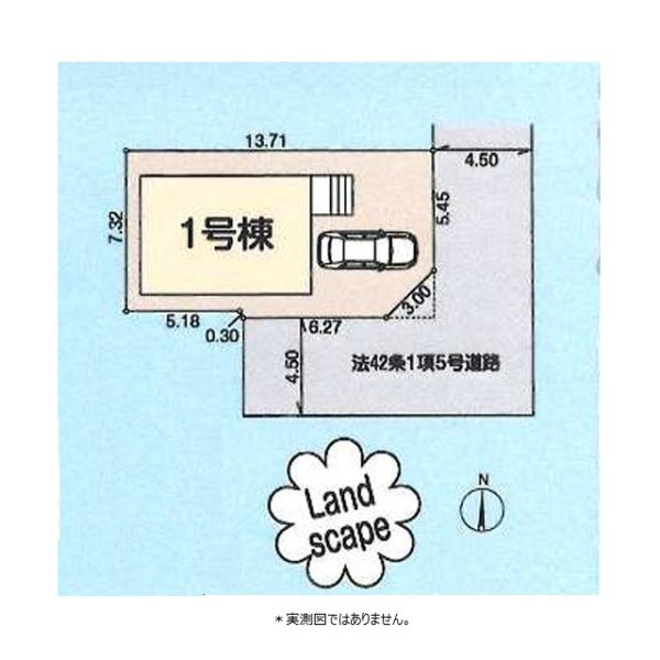 小平市学園西町3丁目の新築一戸建の区画図画像