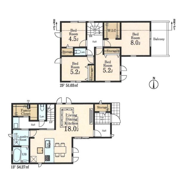 小平市小川町1丁目の新築一戸建の間取り画像