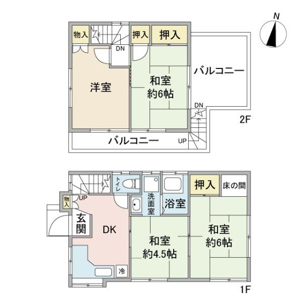 小平市栄町３丁目の中古一戸建の間取り画像