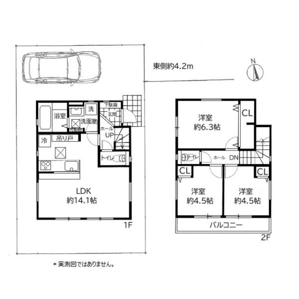 小平市小川町1丁目の土地のプラン例(間取図)画像