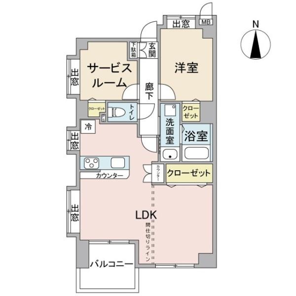 ウイングヒルズ一橋学園 南西角部屋!の間取り画像