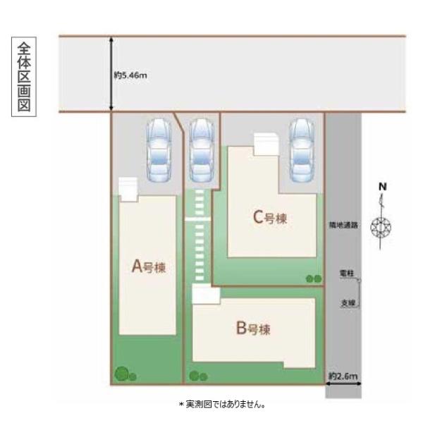 小平市学園東町2丁目の新築一戸建の全体区画図画像