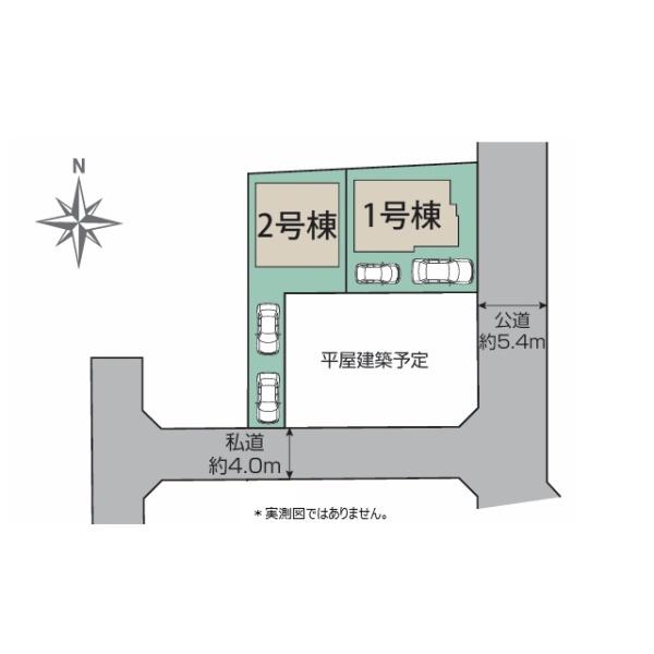 小平市美園町3丁目の新築一戸建の全体区画図画像