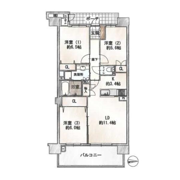 エクスアン一橋学園の間取り画像