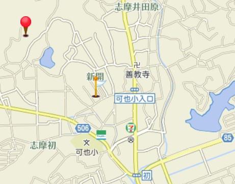 糸島市志摩稲留土地の現地案内図画像