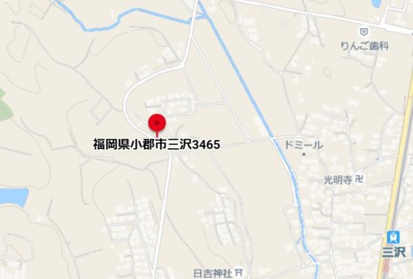 福岡県小郡市三沢土地の現地案内図画像