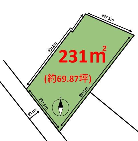 福岡市早良区大字石釜古家付き土地の間取り画像