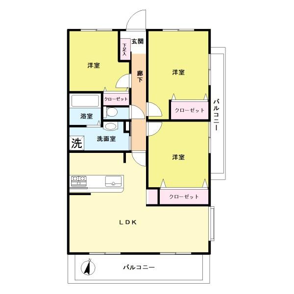 三愛シティライフ今宿Ⅱの間取り画像