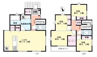 福岡市南区中尾一丁目新築戸建　2号棟の間取り画像