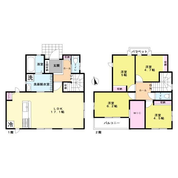 福岡市南区中尾一丁目新築戸建　1号棟の間取り画像