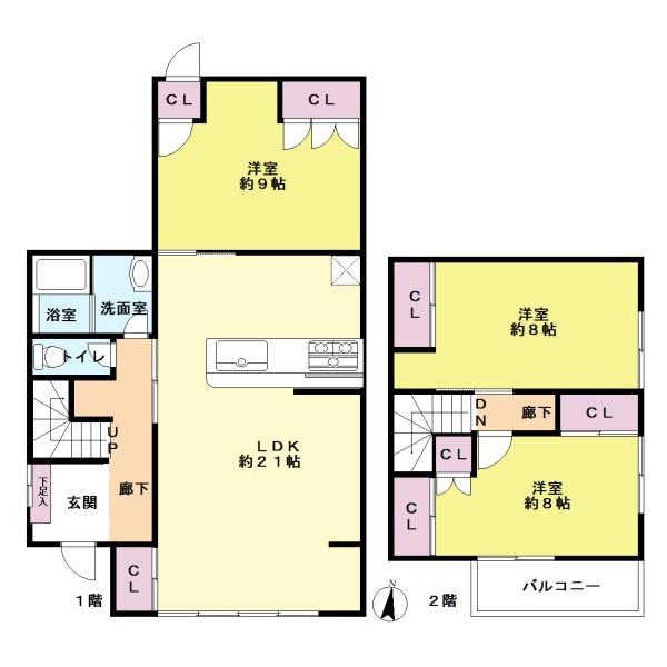 福岡市早良区野芥６丁目戸建の間取り画像