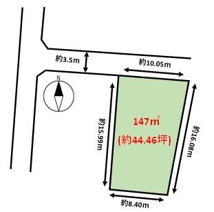 糸島市飯原字平原土地の間取り画像