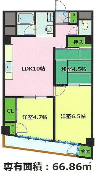 船橋スカイマンションの間取り画像
