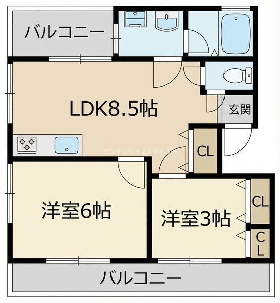 ミカドハイツ３の間取り画像