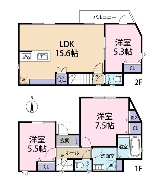細田5丁目貸家の間取り画像