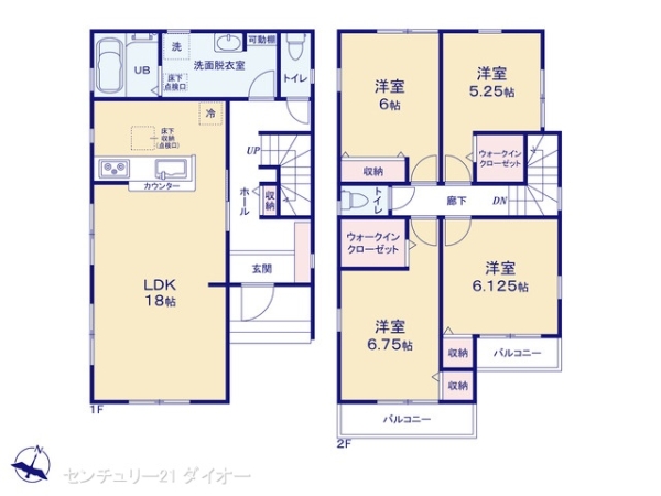江戸川区興宮町の新築一戸建の間取り画像