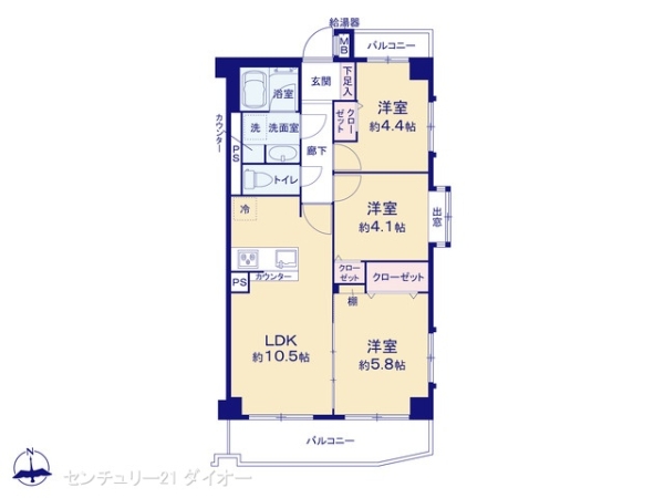 NICアーバンハイム四ツ木の間取り画像