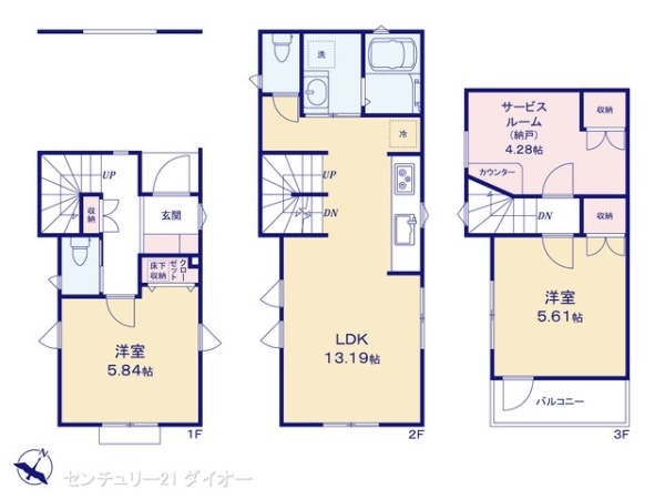 江戸川区南小岩４丁目1号棟の間取り画像