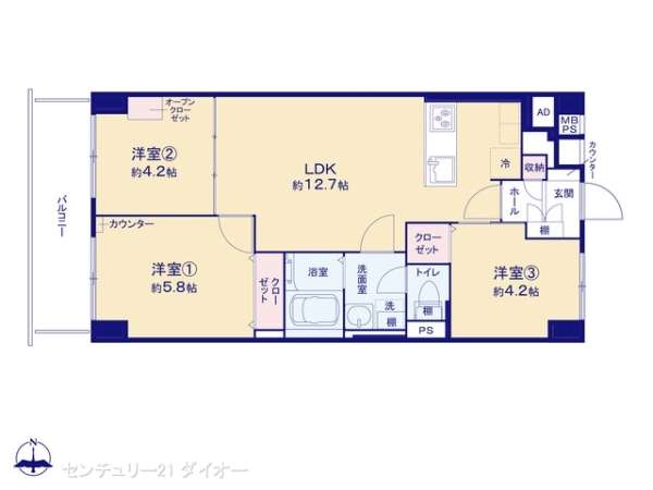 日商岩井第二新小岩マンションA棟の間取り画像