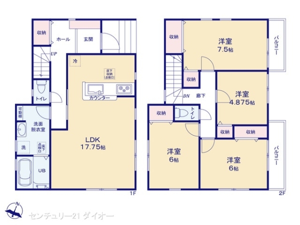 江戸川区興宮町の新築一戸建の間取り画像