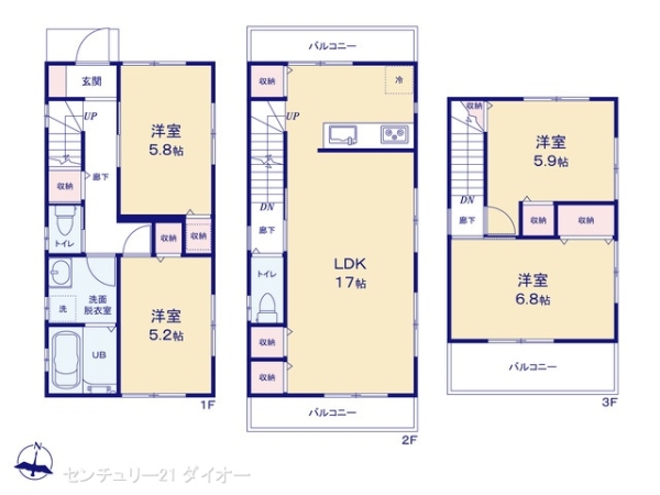 江戸川区松島１丁目の新築一戸建の間取り画像