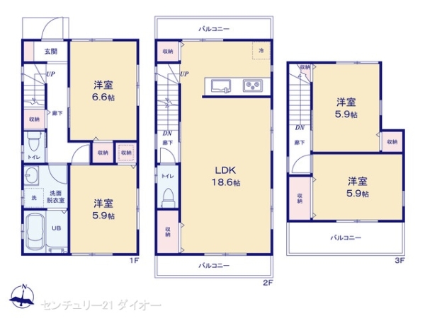 江戸川区松島１丁目の新築一戸建の間取り画像