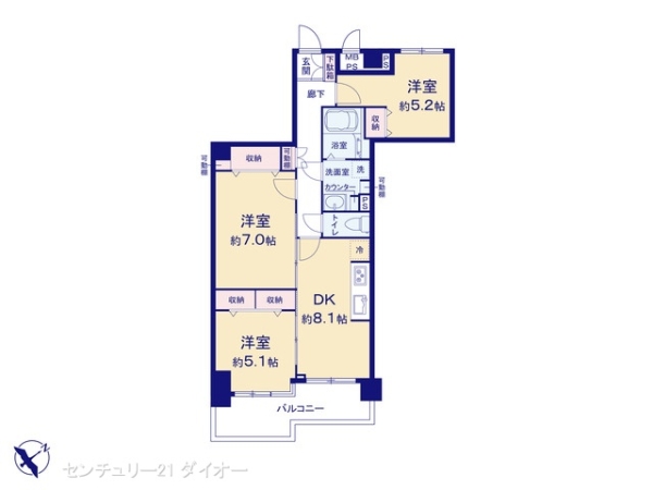 ライオンズマンション平井の間取り画像