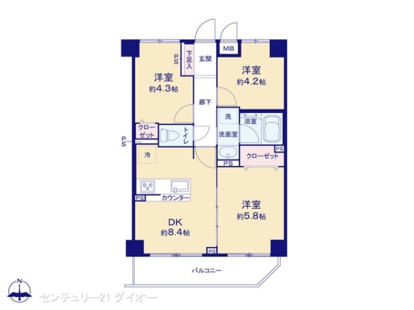 コスモ堀切菖蒲園駅前の間取り画像