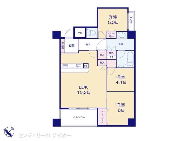 シティウイングお花茶屋の間取り画像