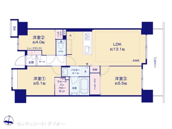 青砥東パークホームズの間取り画像