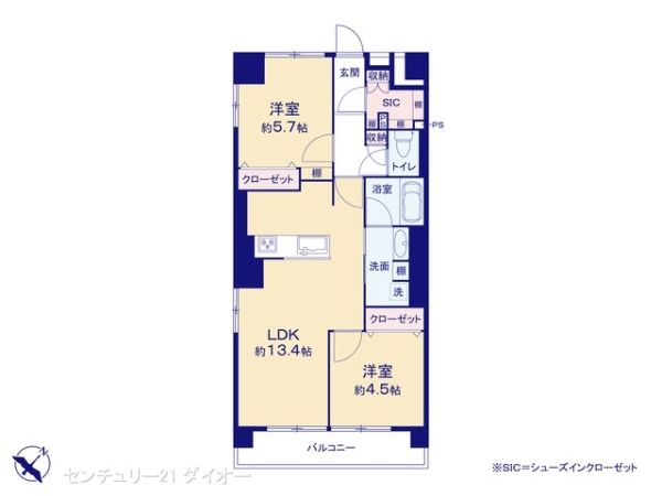日商岩井新小岩マンションの間取り画像
